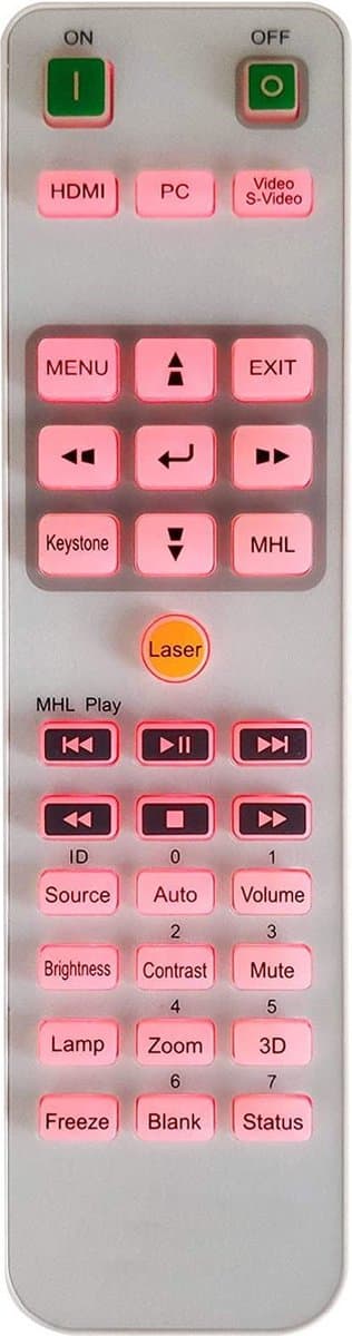Afstandsbediening geschikt voor de VIVITEK H1186 beamer, vervangt 5041846400