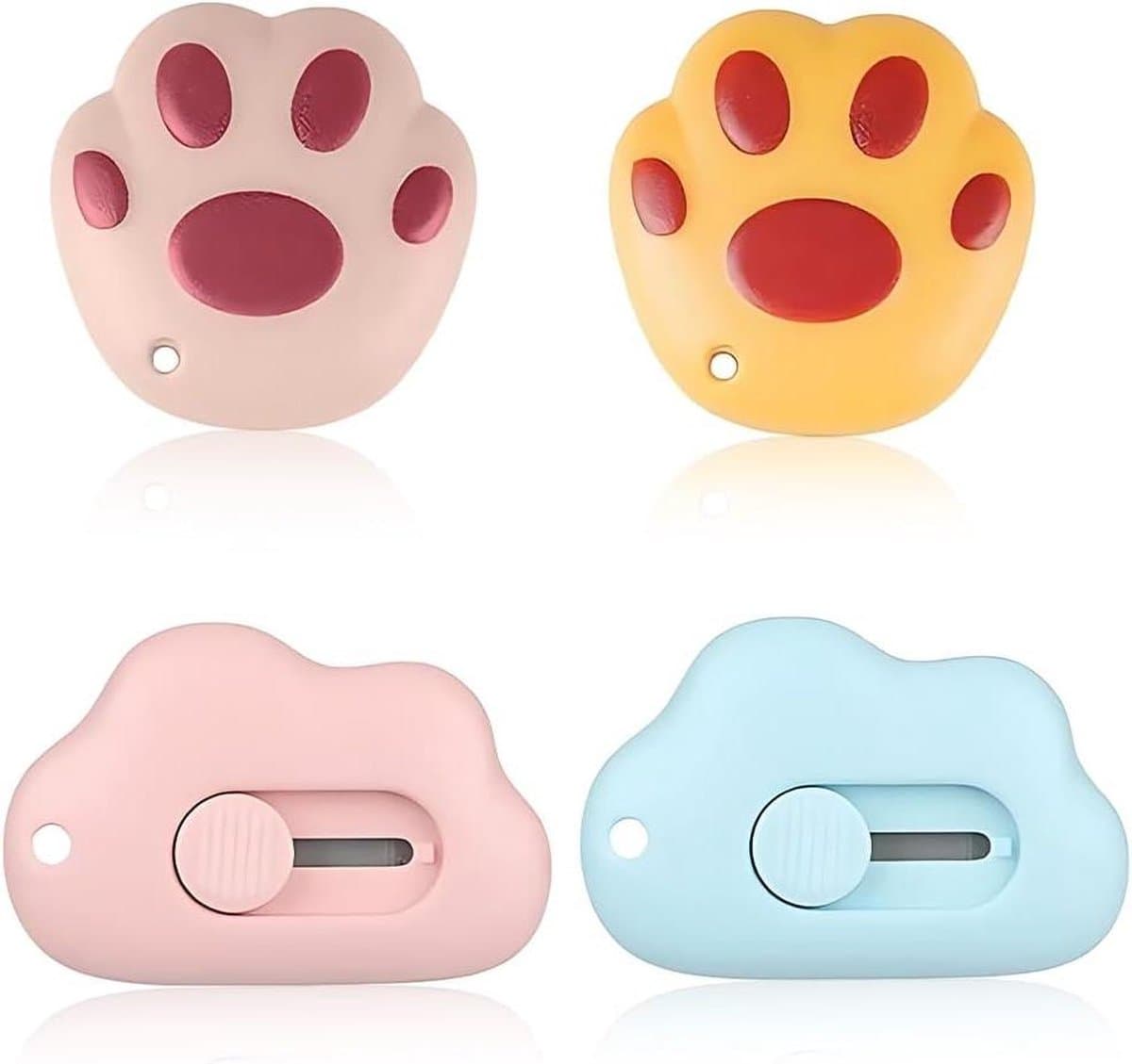 4 stuks mini-messensnijder - draagbaar multifunctioneel mes - intrekbare cutter - professionele snijder voor karton papieren dozen. .