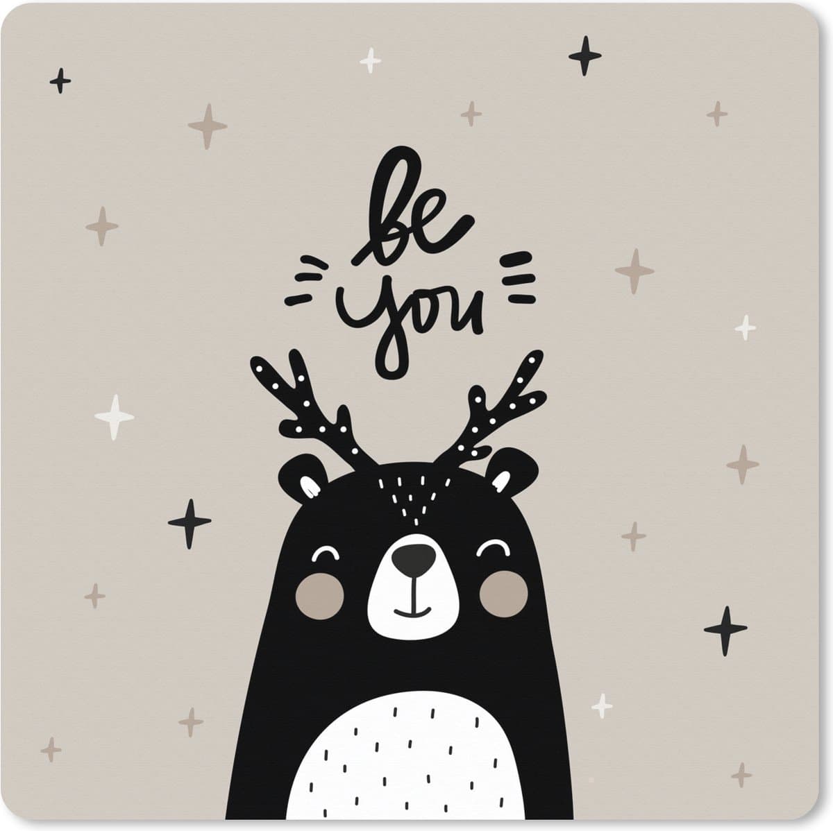 Muismat XXL 50x50 cm - Bureau onderlegger - Bureau mat Spreuken - Be you - Kinderen - Quotes - Kids - Baby - Jongens - Meiden - Bureaumat - Gaming mousepad xl - Bureaulegger groot - Computer deskmat