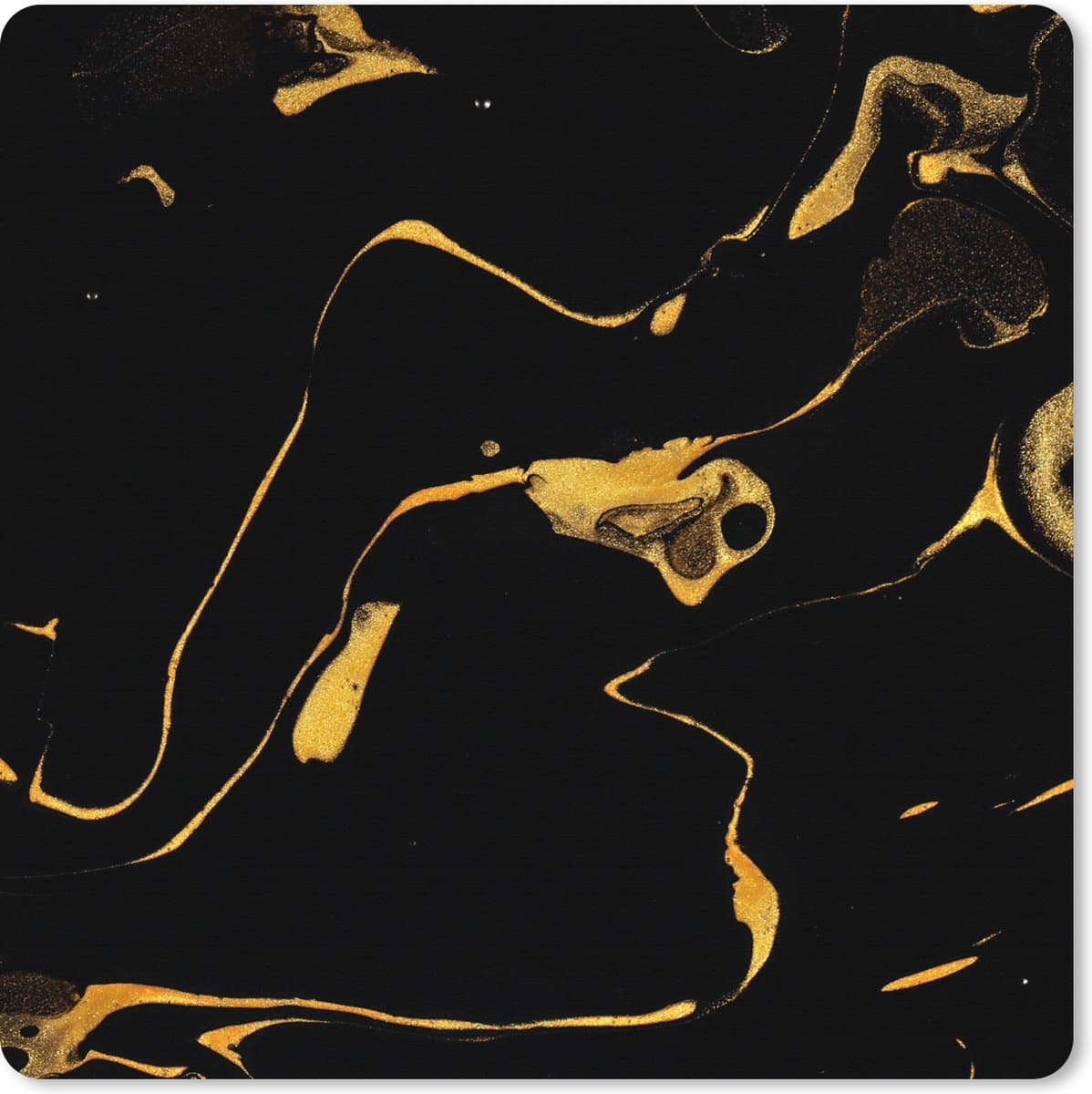 Muismat XXL 40x40 cm - Bureau onderlegger - Bureau mat Patronen - Verf - Goud - Zwart - Bureaumat - Gaming mousepad xl - Bureaulegger groot - Computer deskmat