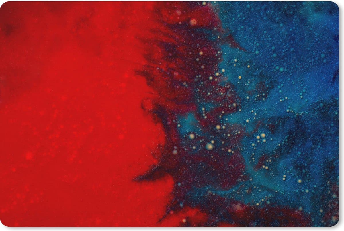 Muismat XXL 120x80 cm - Bureau onderlegger - Bureau mat Inkt - abstract - Rood - Blauw - Bureaumat - Gaming mousepad xl - Bureaulegger groot - Computer deskmat