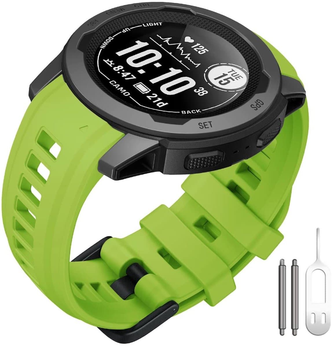 SolidKeus - Sportieve Siliconen Band voor Garmin Instinct 2S