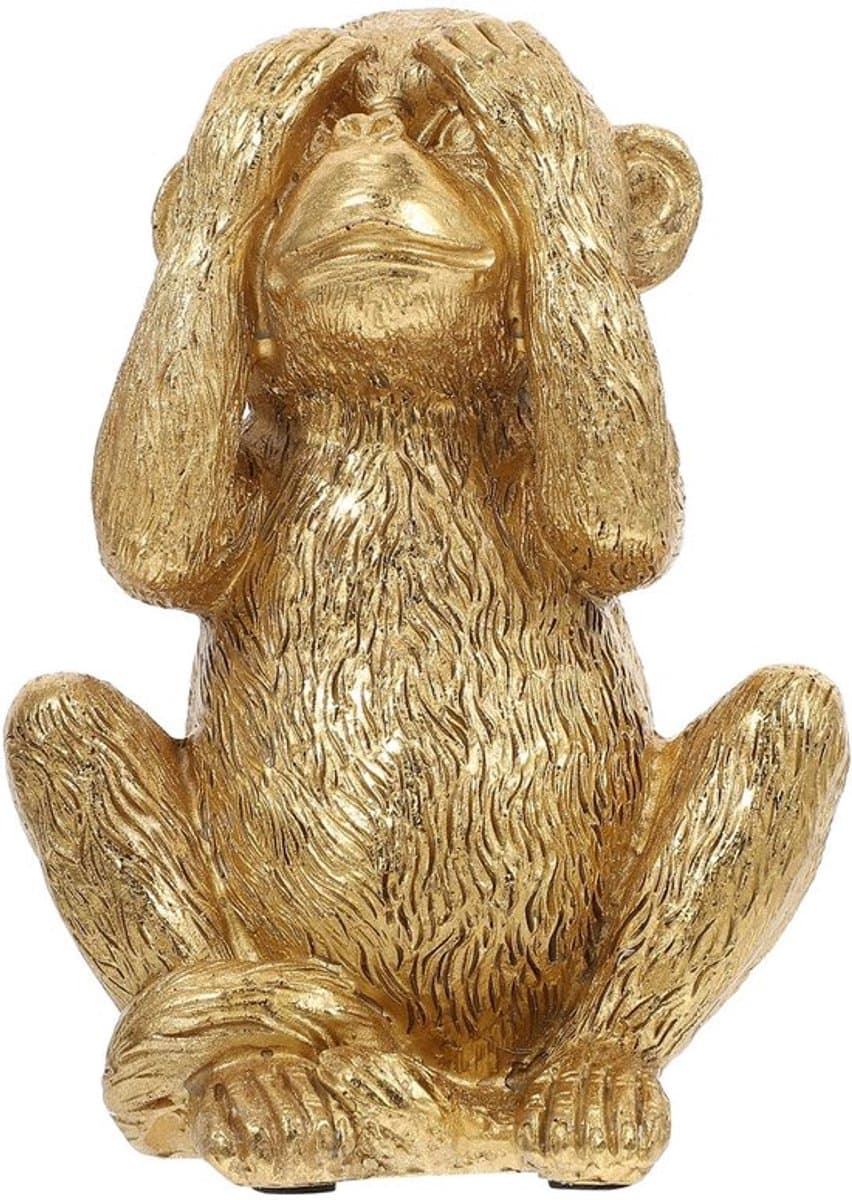 Jhubersproducts - Aap figuren - Boze gouden aap - Tuin decoratie - Hars ornament