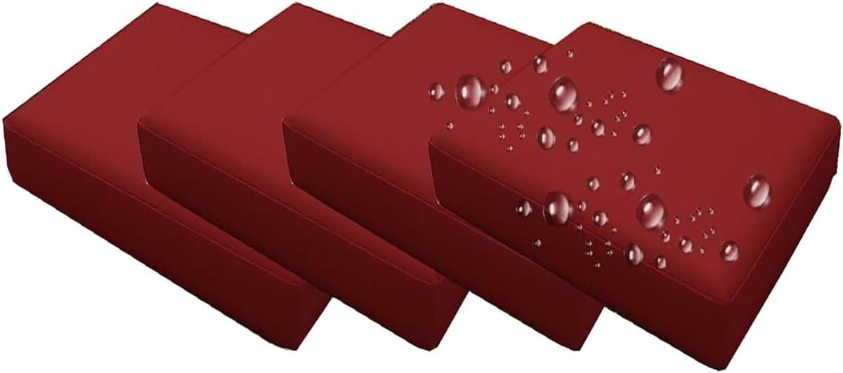 Kussenhoezen Tuinmeubelen - Sloop Set - Buiten Zitten - Waterafstotend Materiaal - 50x55x10cm 4 stuks - Rood