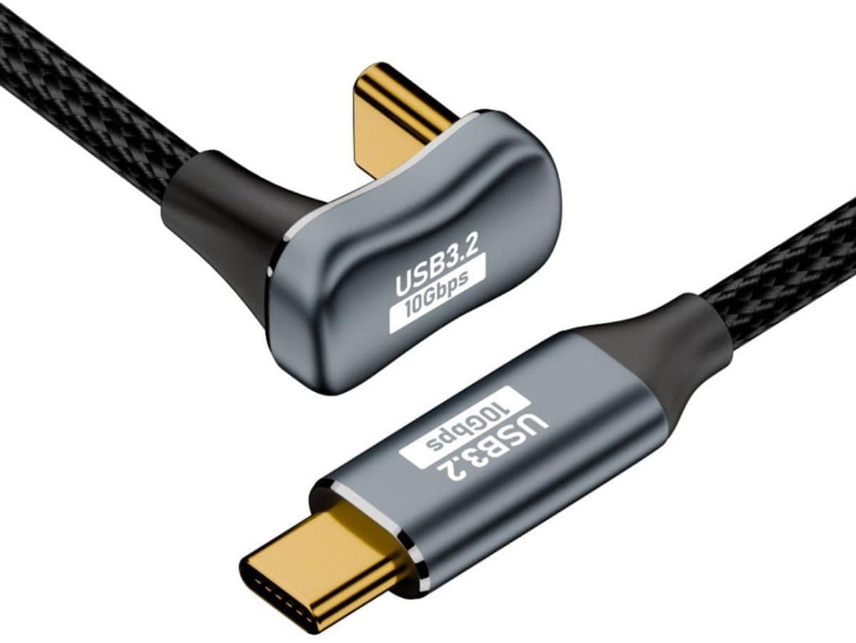 chenyang USB C Cable, USB 3.2 Gen 2 Type C to C 10Gbps Data Transfer PD 100W Fast Charging 180 Degree Angled Nylon - ShopVlot