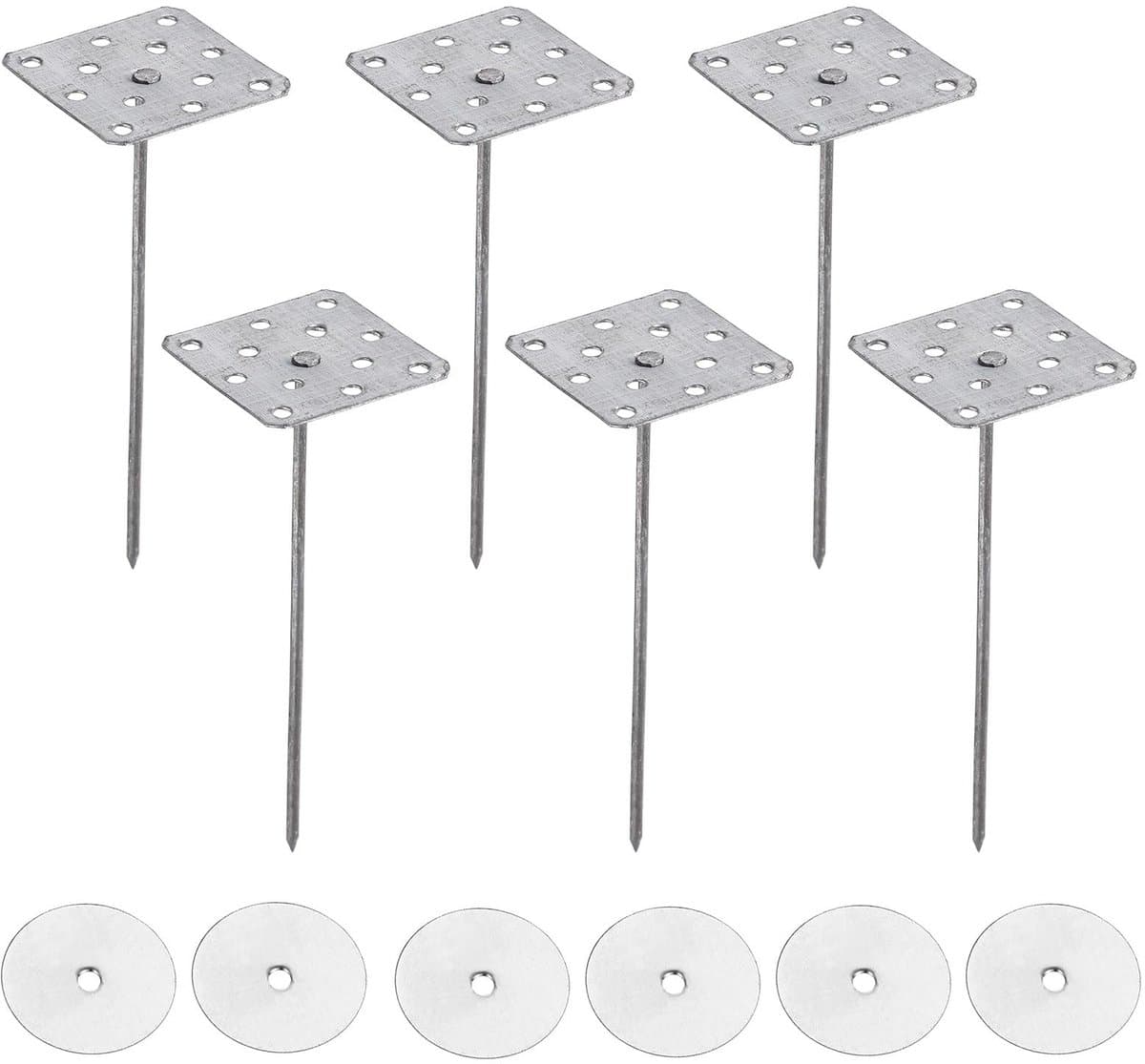 Isolatiepennen - Bevestigingsnagels - Muur Isoleren - Met Ronde Ringen - 80 Stuks - Zilver