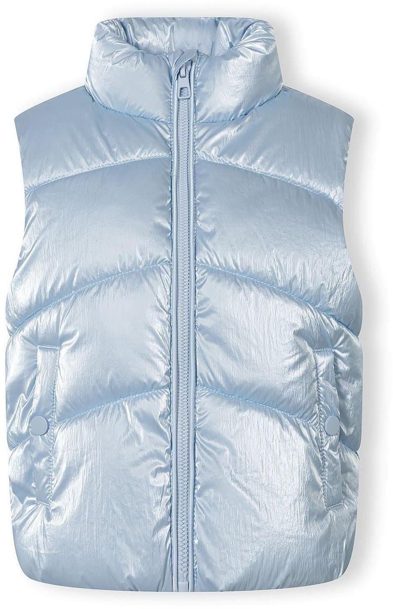 Minoti gewatteerde bodywarmer meisjes metallic - gevoerd - lichtblauw