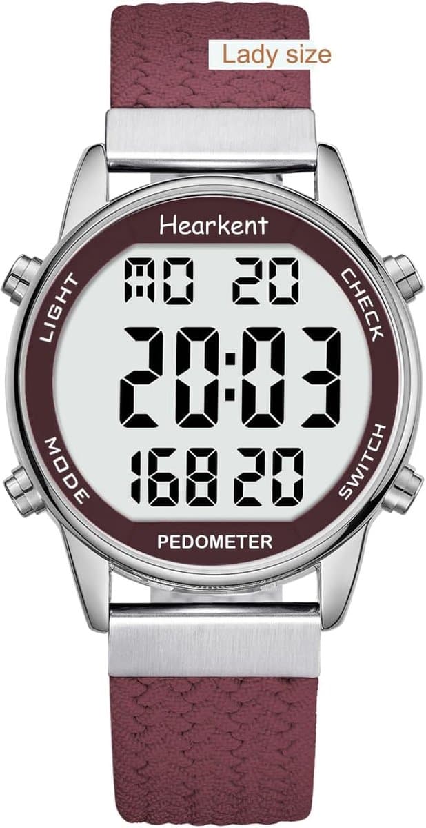 Thijox - Dames Stappenteller Horloge, Waterdicht Sporthorloge met Groot Digitaal Display, Fitness Tracker voor Wandelen, Calorieënteller voor Senioren