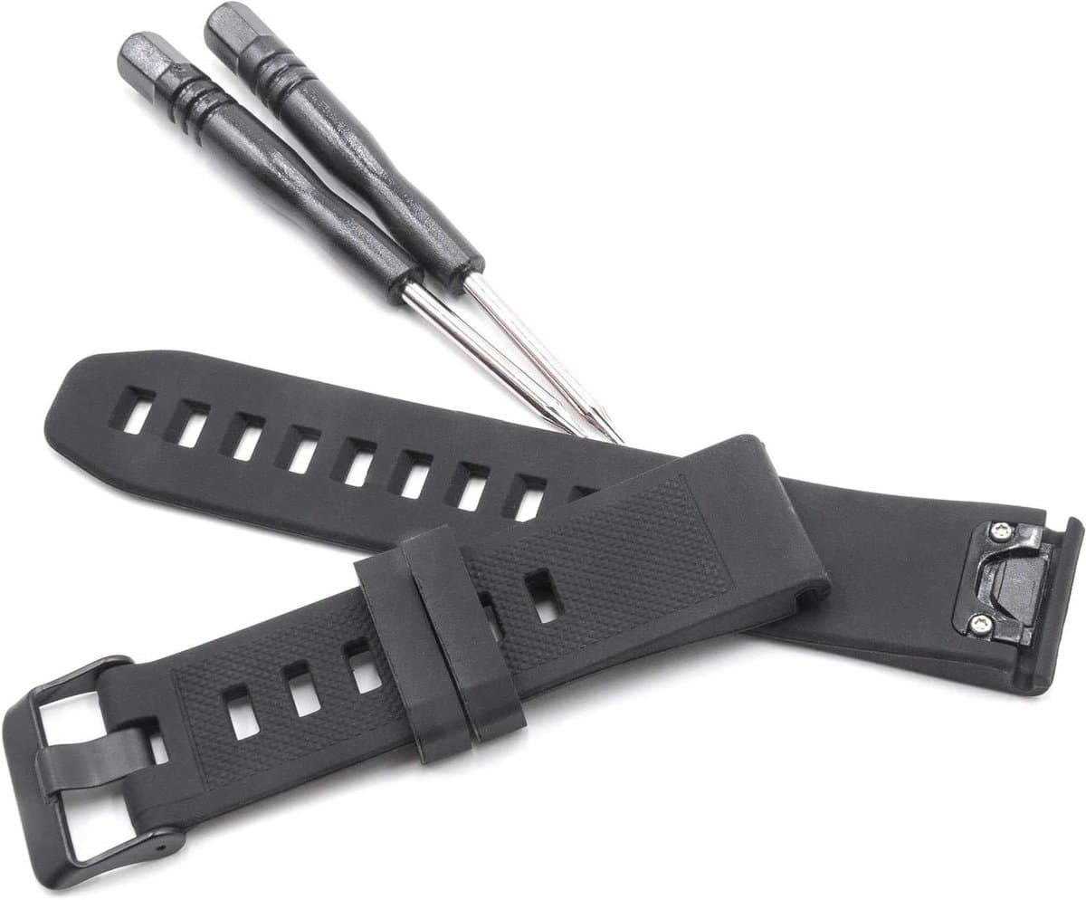 Reservearmband - Smartwatch band - Activiteiten bijhouden - Siliconen materiaal - 126 + 95 cm - Zwart
