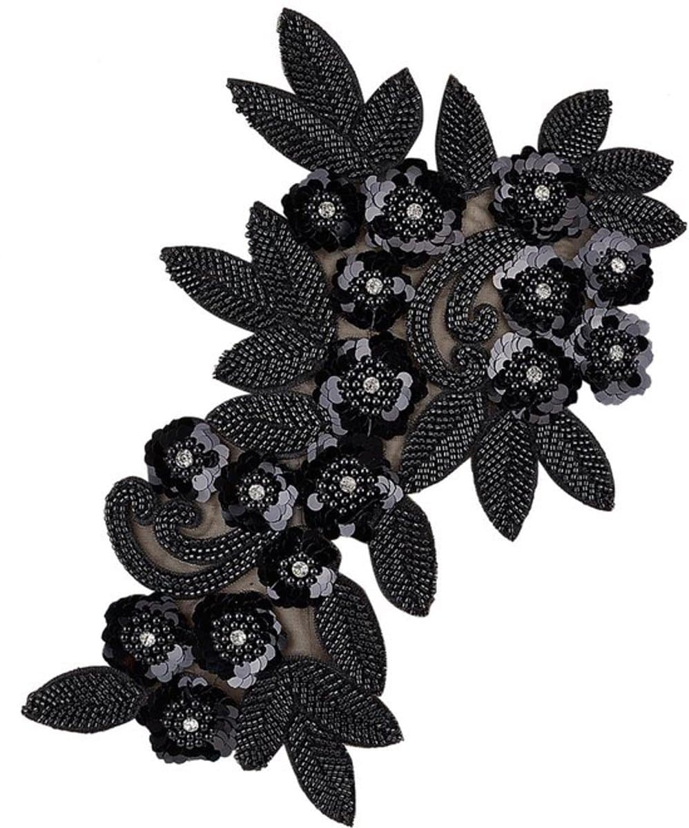 - Borduurpatch - Met Strass en Parels - Voor Kleding en DIY - Decoratieve Bloem - Creatief en Uniek - Geschikt voor Mode - Kledingaccessoi