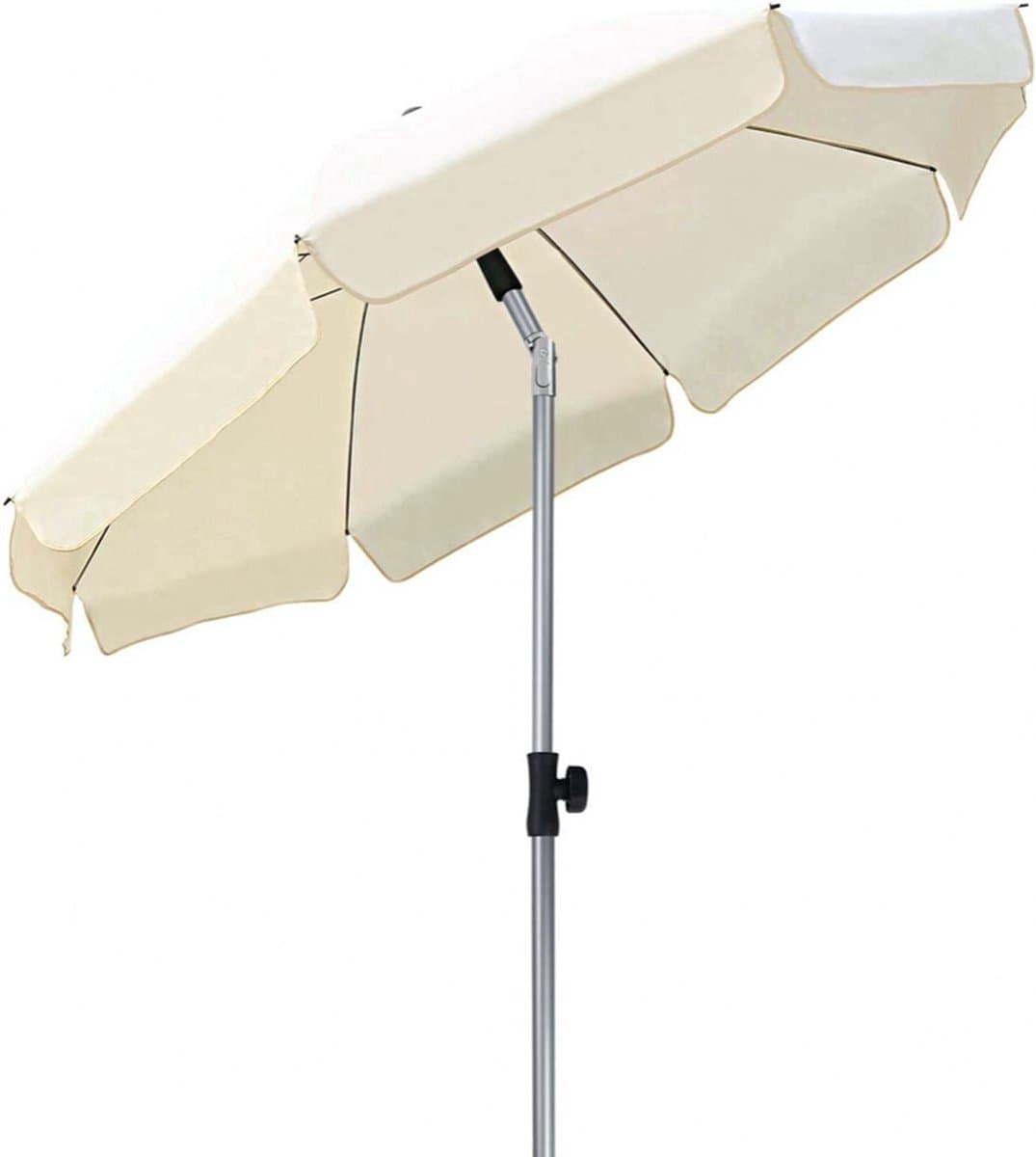 Parasol 200cm Beige - Kantelbaar en Rond - Geschikt voor Terras en Strand