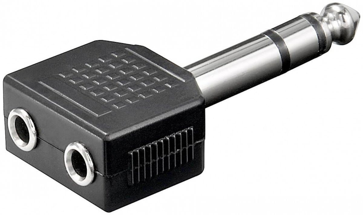 6,35mm Jack (m) - 2x 3,5mm Jack (v) stereo audio adapter splitter