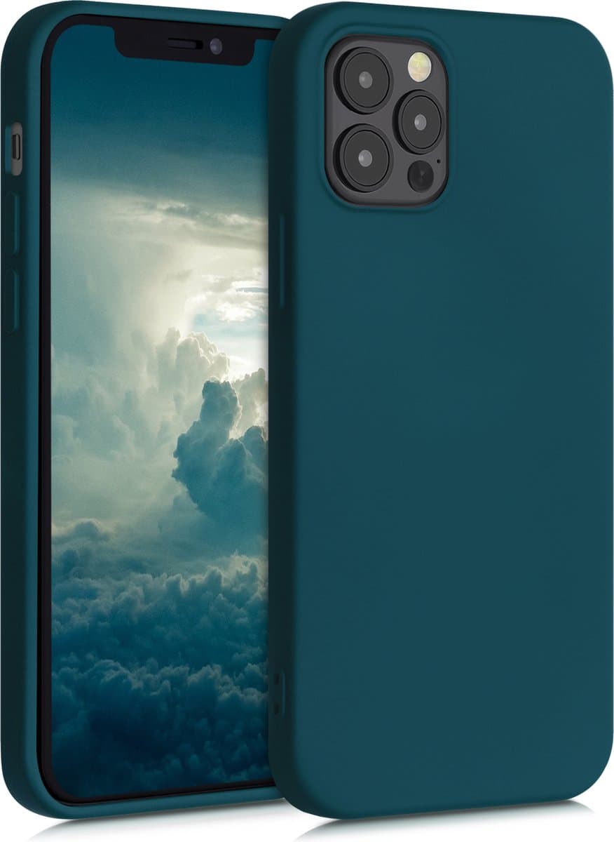 kwmobile telefoonhoesje geschikt voor Apple iPhone 12 / iPhone 12 Pro - Hoesje voor smartphone - Back cover in mat petrol