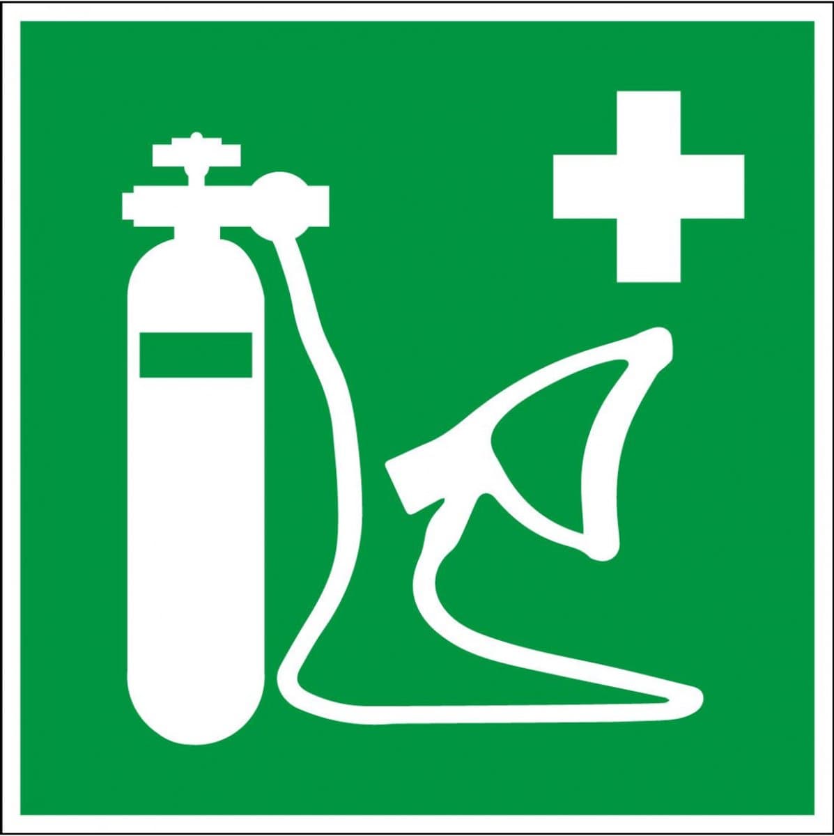 Zuurstofmasker sticker - ISO 7010 - E028 100 x 100 mm