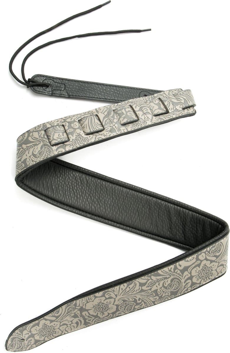 Fame Strap Garment Leather Floral Black - Gitaarband
