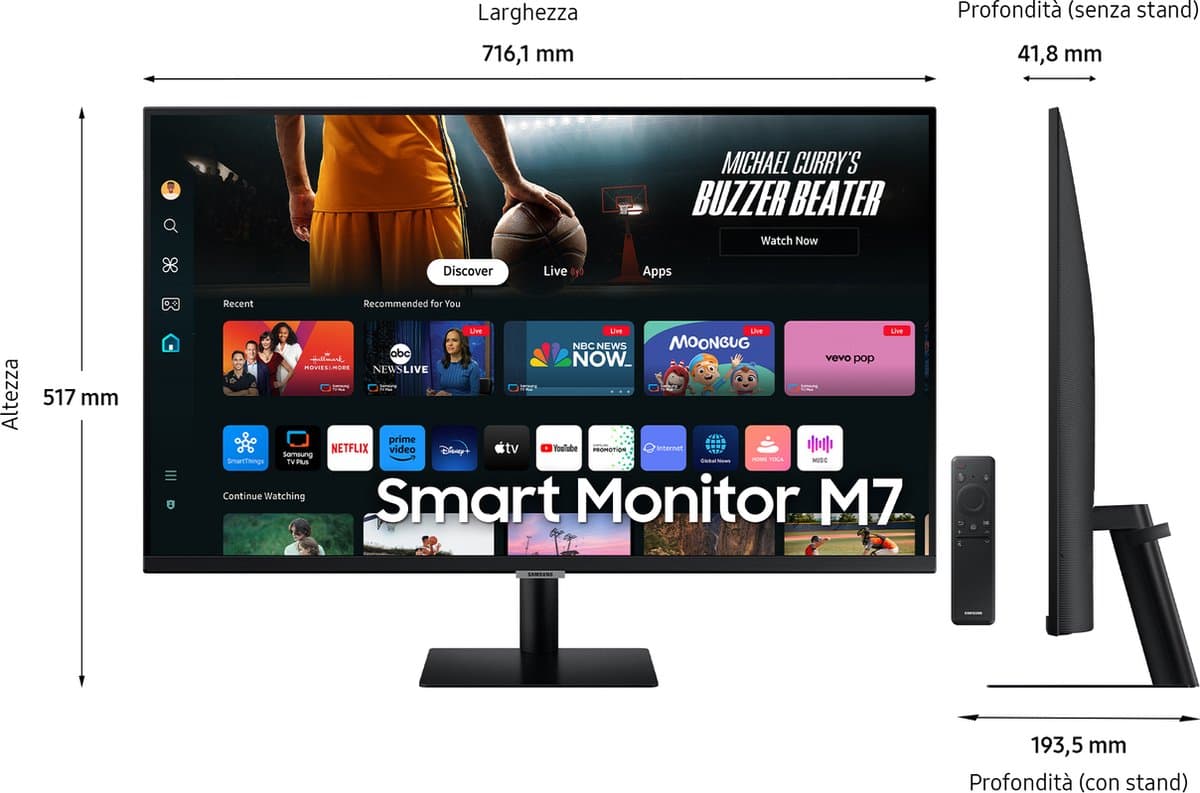 Samsung 32" Smart Monitor M7 M70D UHD