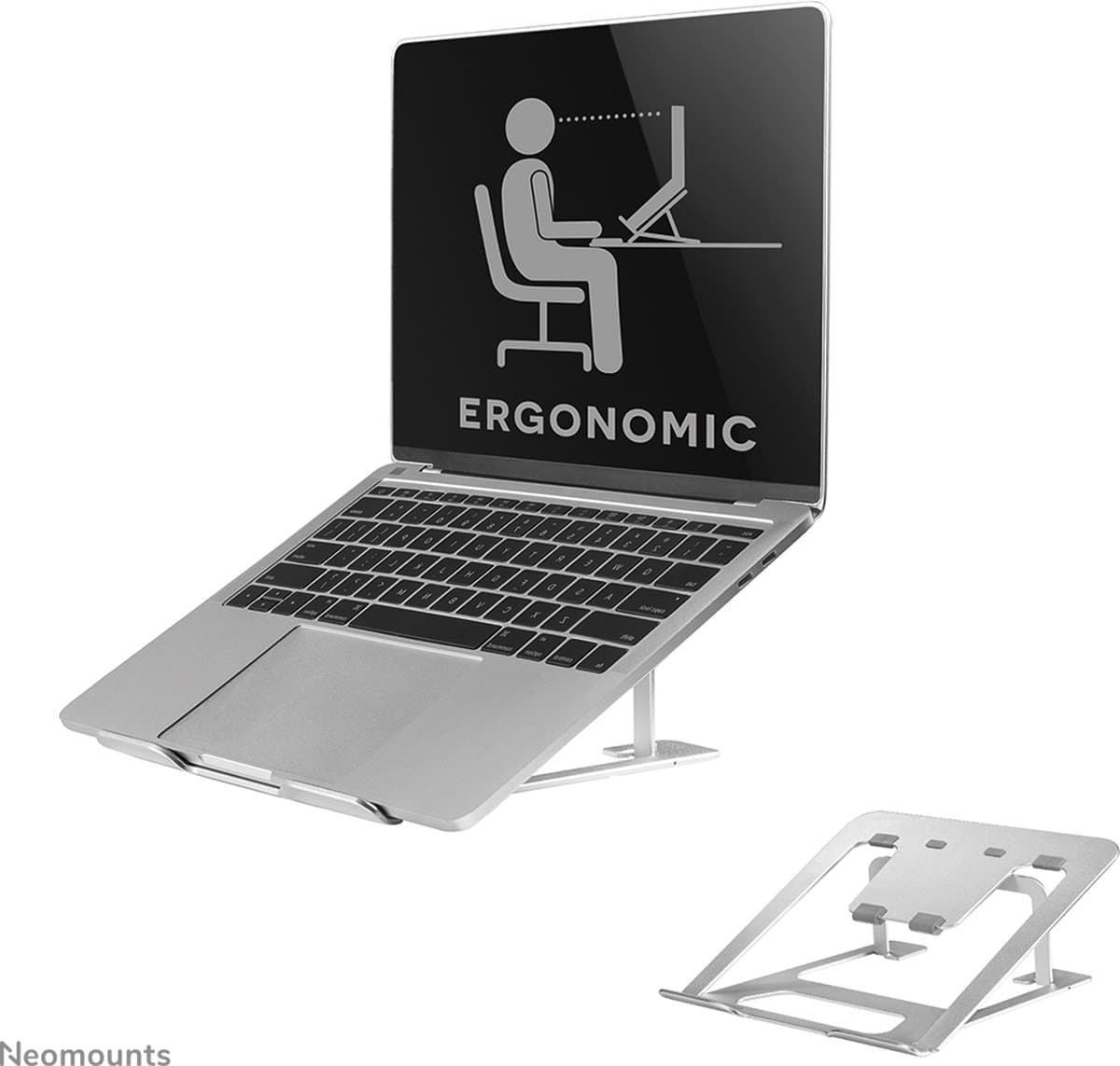 Neomounts NSLS085SILVER Laptopstandaard 10-17" - opvouwbaar - compact - universeel