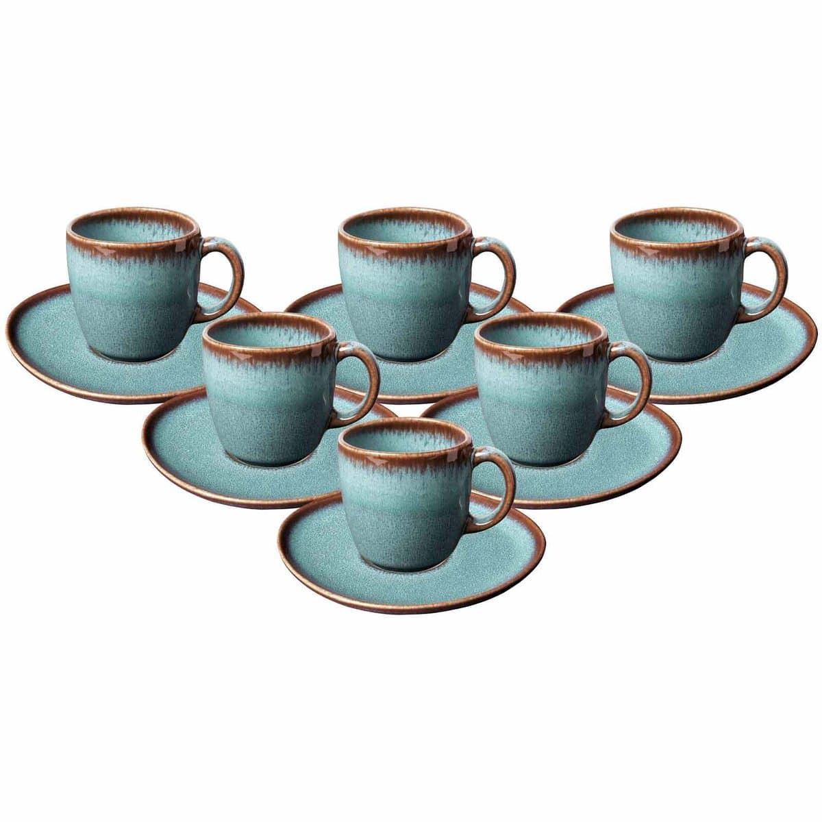 Kaffeetassen mit Untertassen Lave 190 ml Set van 6