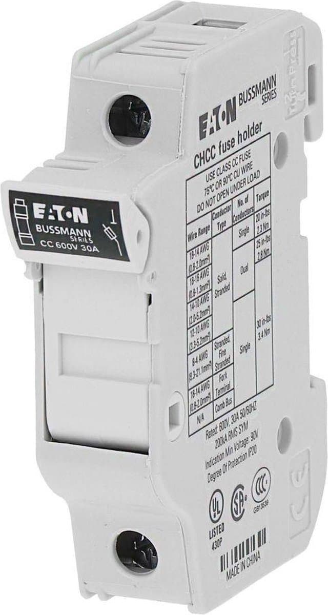 Eaton CHCC1DU Zekeringhouder 1-fasig Geschikt voor Buiszekering 10.3 x 38 mm 1-polig 30 A 600 V 12 stuk(s)