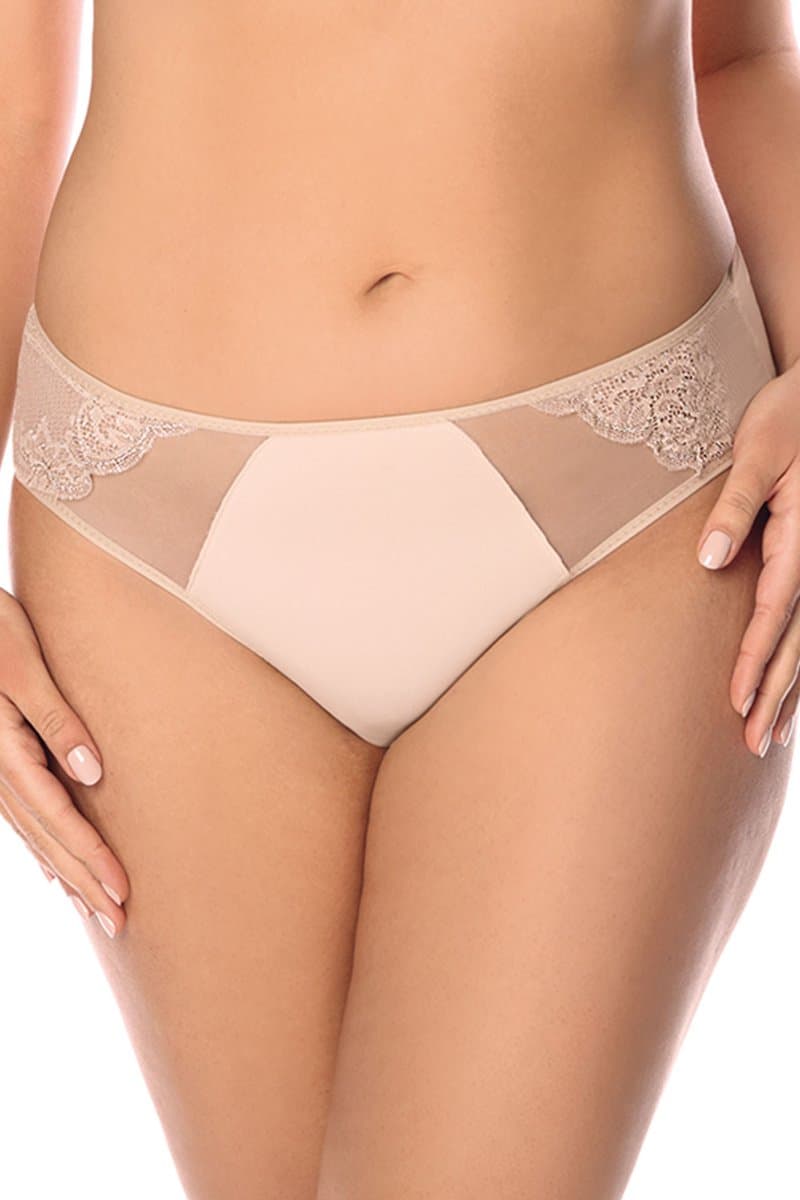 Vivisence dames slip 1044 broek net kanten ondergoed lingerie, beige, l