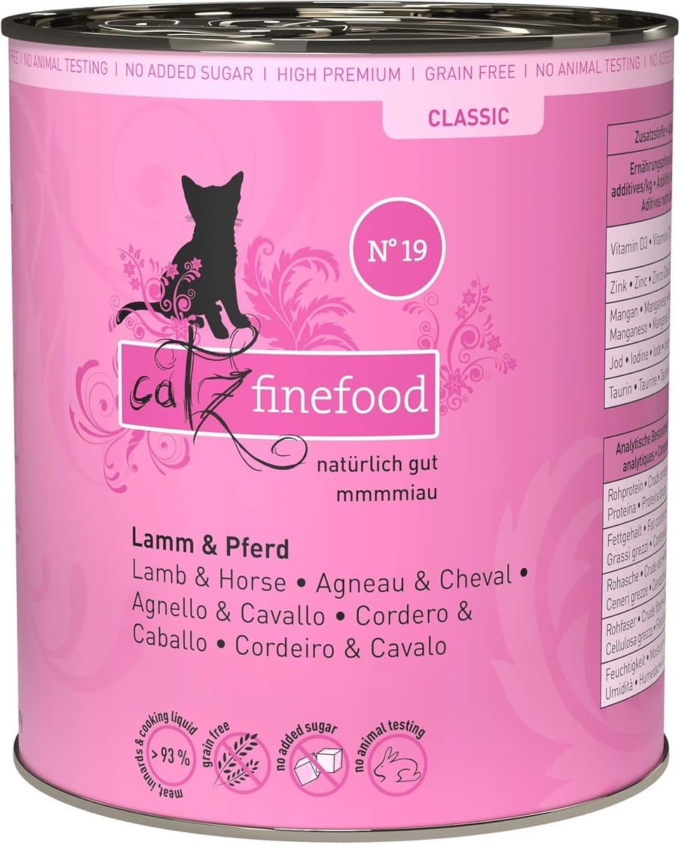 Lam en Paard Kattenvoer met Courgette en Tomaat - 6 x 800 g blikken