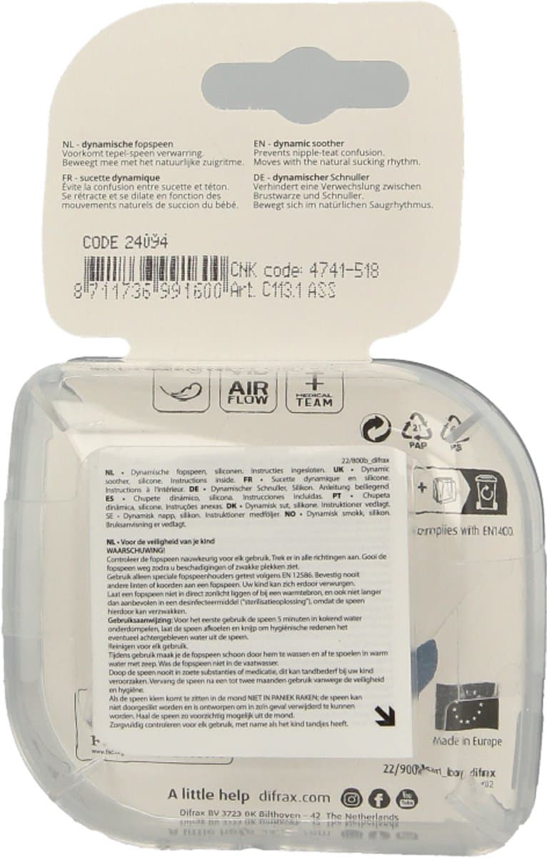 Difrax Lovi Fopspeen Newborn Assorti (1 stuk)