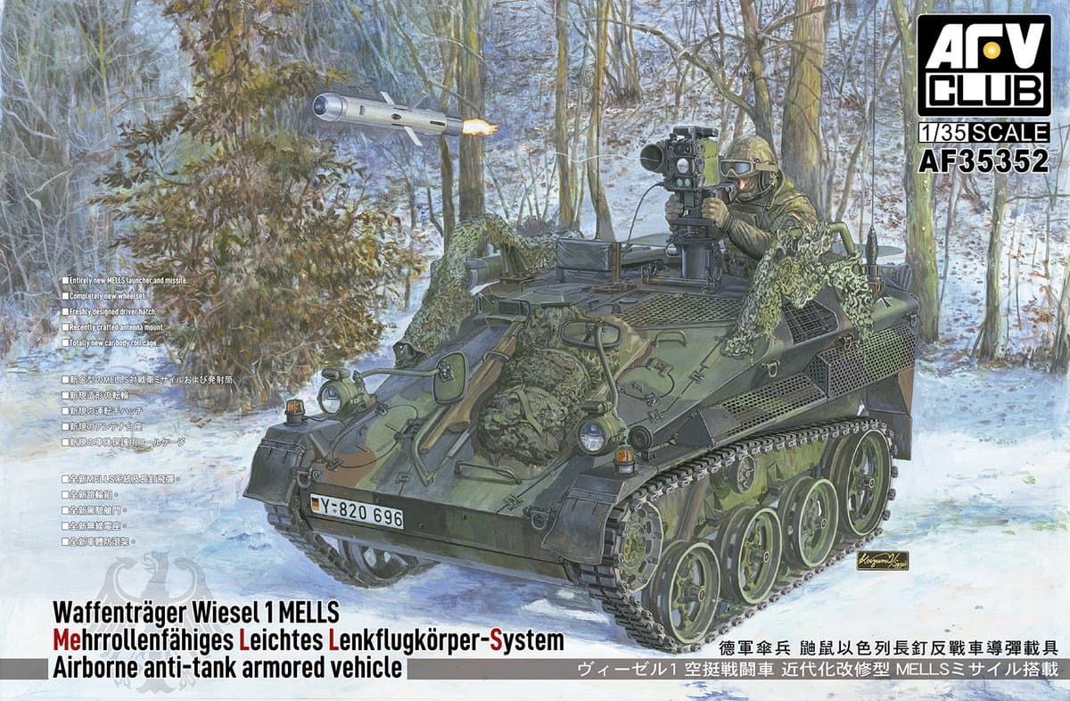 AFV Club Modelbouwpakket Militaire voertuigen - 35352 Duitse Waffentrager Wiesel 1 MELLS - Duits leger luchtmobiel gevechtsvoertuig Plastic - 1:35 - Modelbouw