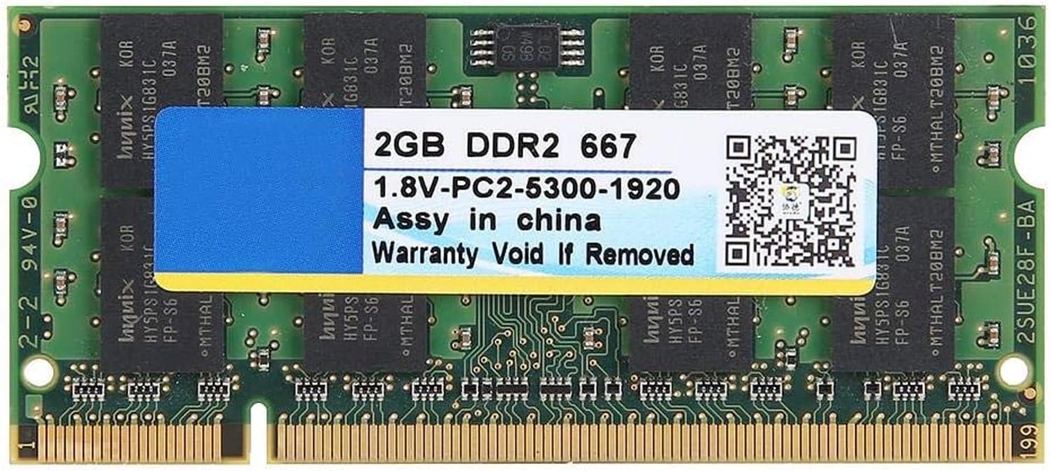 DDR2 Memory, ASHATA DDR2 2GB 200Pin for Laptops, 667MHz High Speed Motherboard RAM for DDR2 PC2-5300 Laptops, Intel/AMD - ShopVlot