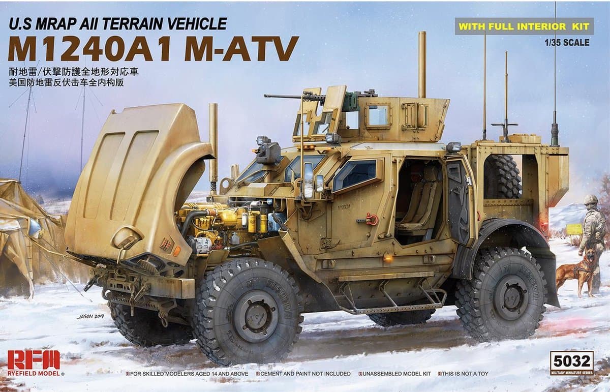 Rye Field Model Modelbouwpakket Militaire voertuigen - 5032 M1240A1 M-ATV U.S. MRAP All Terrain Vehicle Plastic - 1:35 - Modelbouw