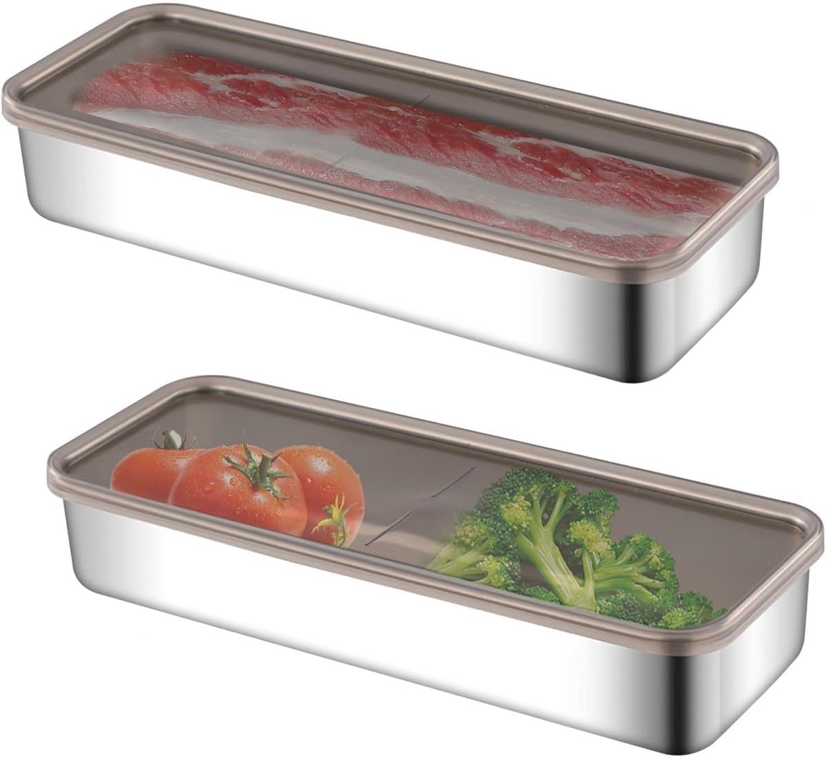 2 Stuks Stapelbare Fridge Organiser en Vershouddozen voor de Koelkast