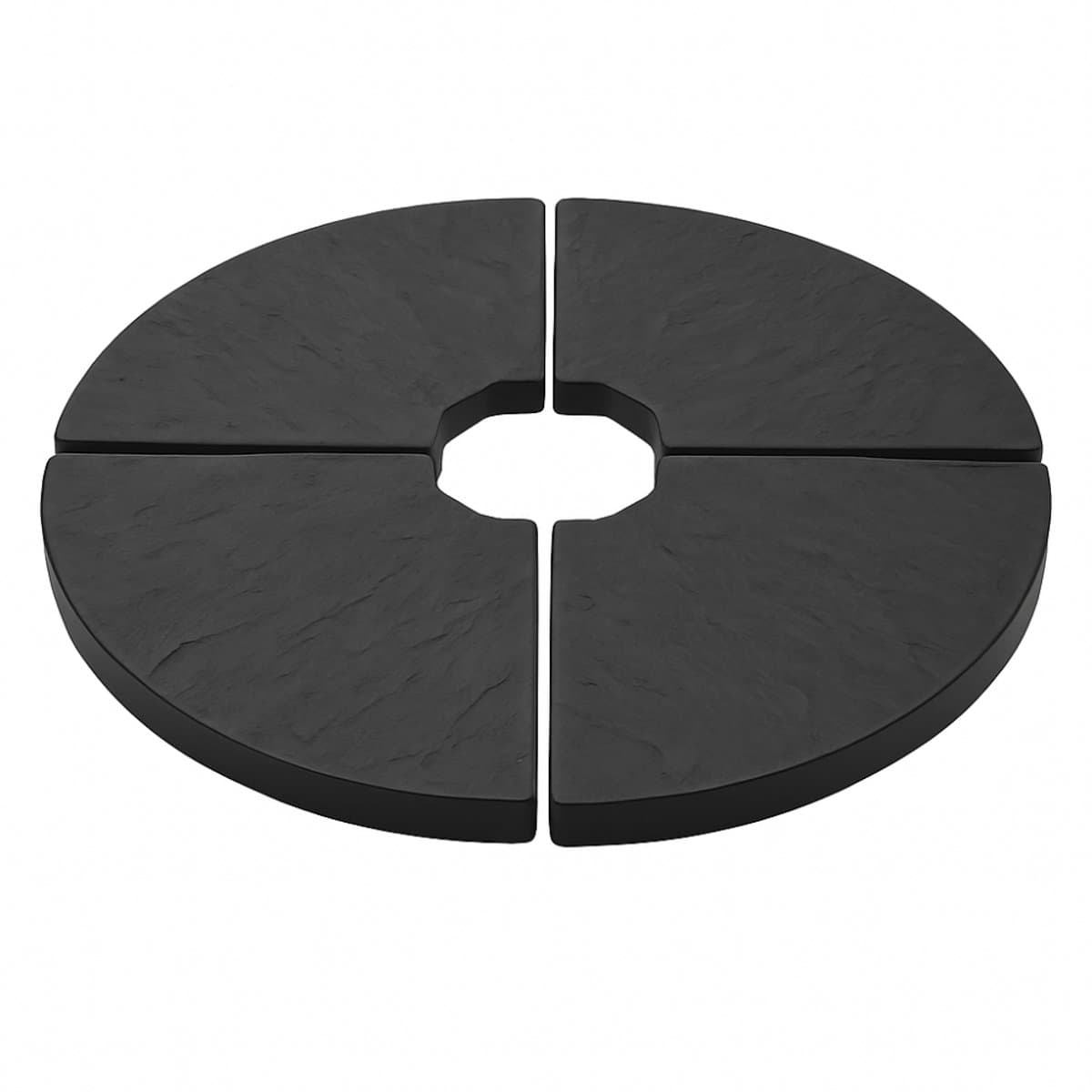 HIXA Parasoltegels - Beton Gevuld - voor Kruisvoet - Zweefparasol - Parasolvoet - Rond - Zwart - 4 Stuks