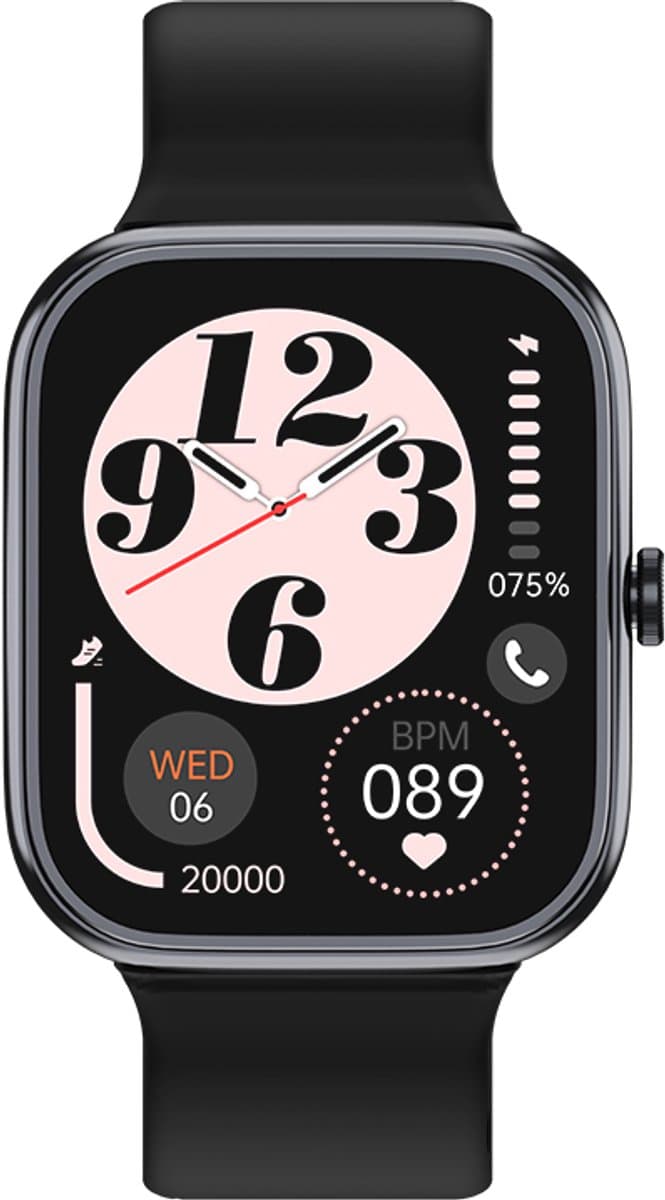 Electrox - Smartwatch met sportfuncties - Smart Horloge - Fitness Tracker - Bluetooth Smartwatch – Full Touchscreen - Bloeddruk & Hartslagmeter - Activity Tracker - Dames en Heren SmartWatch – Stem Assistent - Black T34F