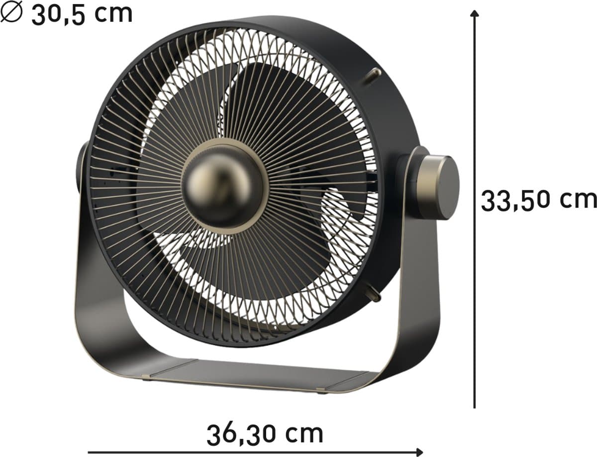 STYLIES Castor - Tafelventilator Ø 30,5cm - smokey metal