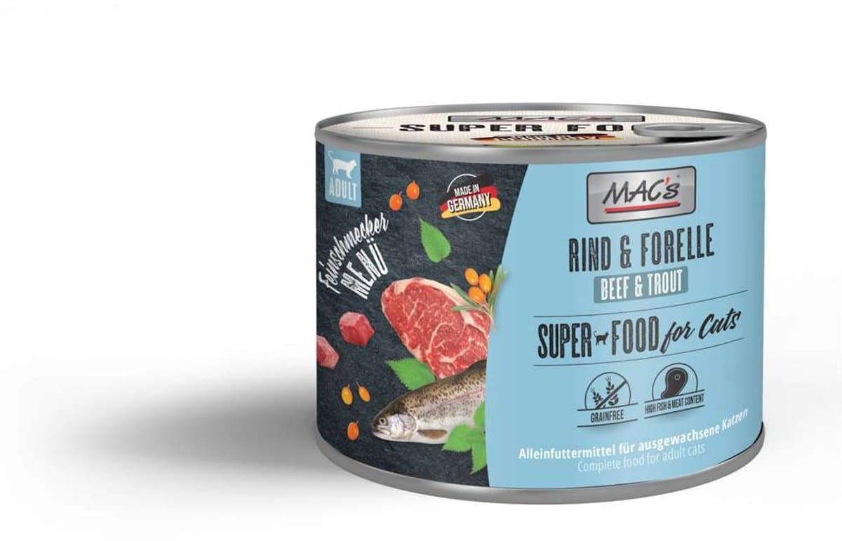 MAC's CAT - Gourmet blikje 6x200g - Rund & Konijn