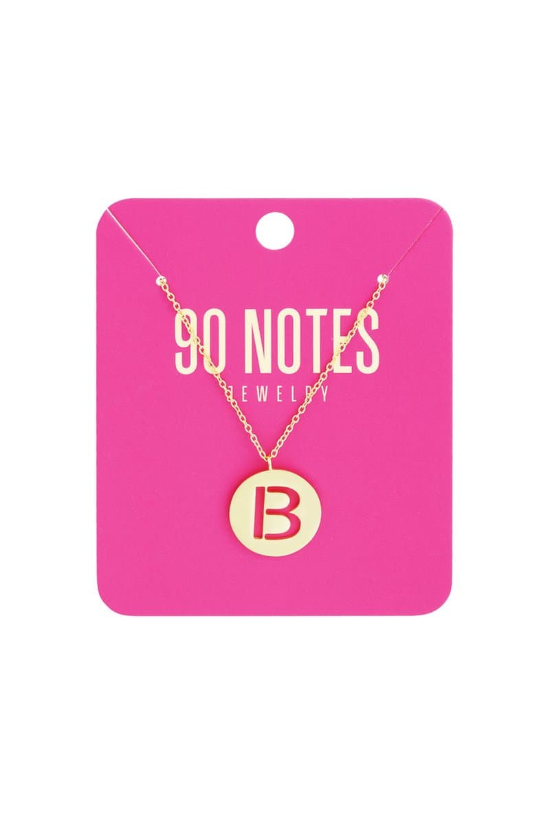 90 NOTES - Initial Ketting - Letter B - goudkleurig