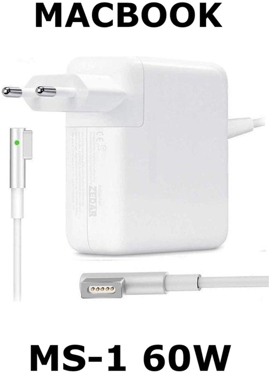 Eisenz- 60W Adapter - MS-1 - Magnetische Oplader - Compatibel met MagSafe 1 - Geschikt voor MacBook Pro - Wit - EZ2412