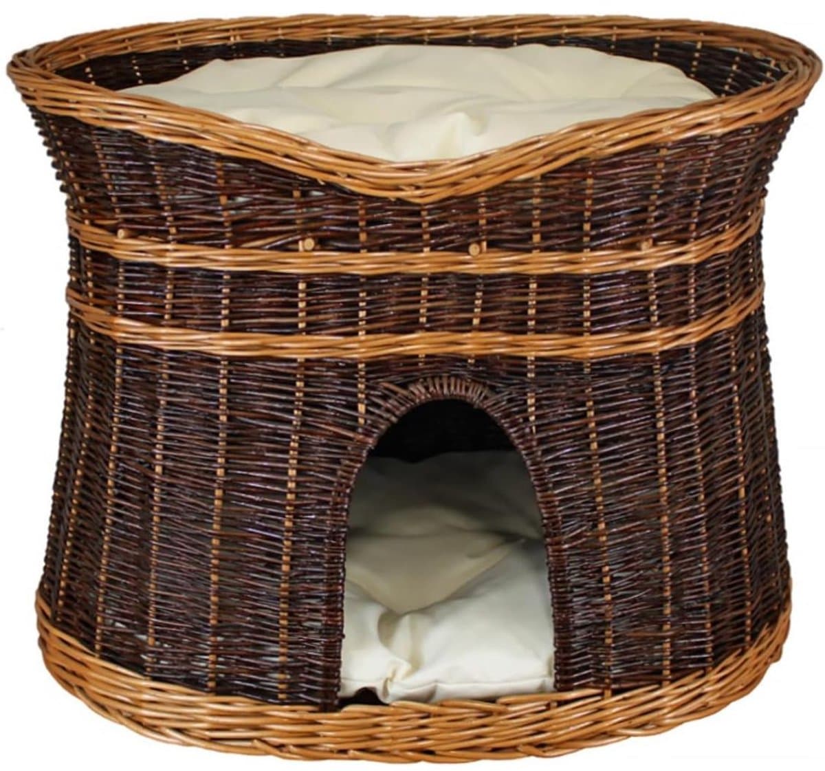 CRLYN® Rieten Hondenmand - Hondenbench - Hondenbed - Bruin