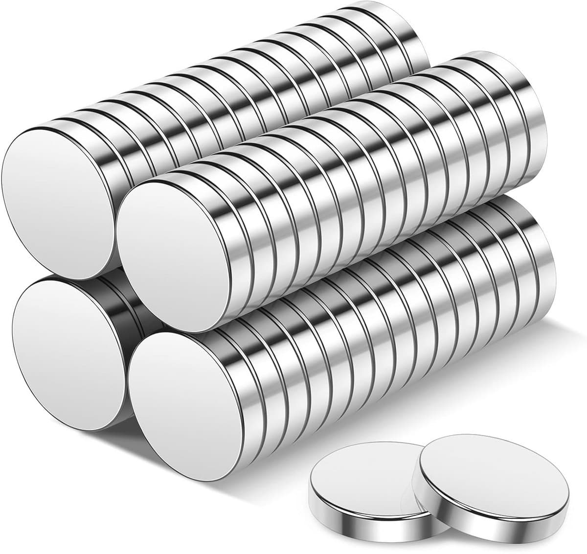Klein sterke neodymium magneten 10x2 mm - Ideaal voor koelkast, whiteboard en knutselen - 60 stuks