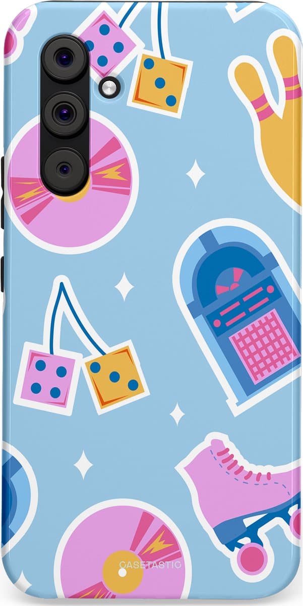 Casetastic Hoesje Geschikt voor Samsung A54 (5G) - Stijlvolle Beschermende Duo-layer Case - Flashback vibes