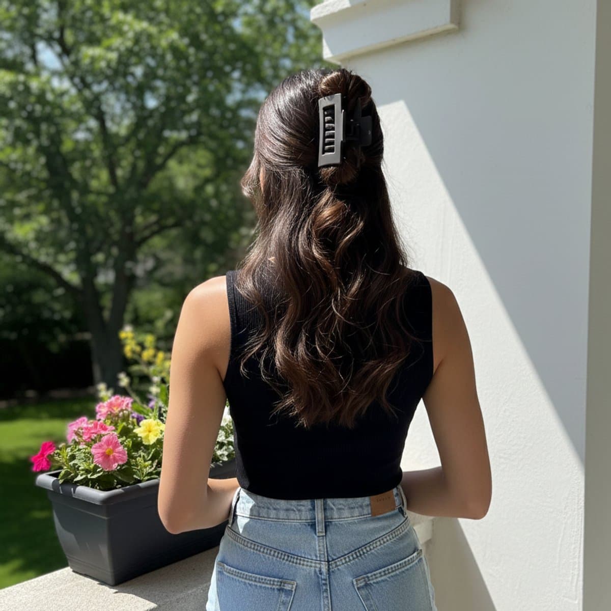 YOSMO Luxe Haarklem - Haarclip - Groot - Kleur zwart - Claw clip - Dik haar - Premium