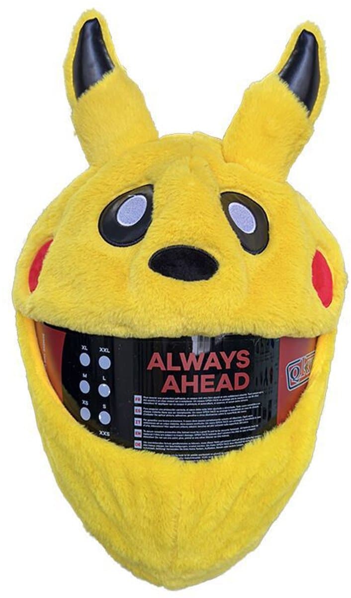 Mmgoqqt 1 Stuk Cross-Border Helmcover - Pikachu - Motor-Scooter Universele Helmhoes - Geel - Universeel - Anti-Scratch - Waterafstotend - Decoratief