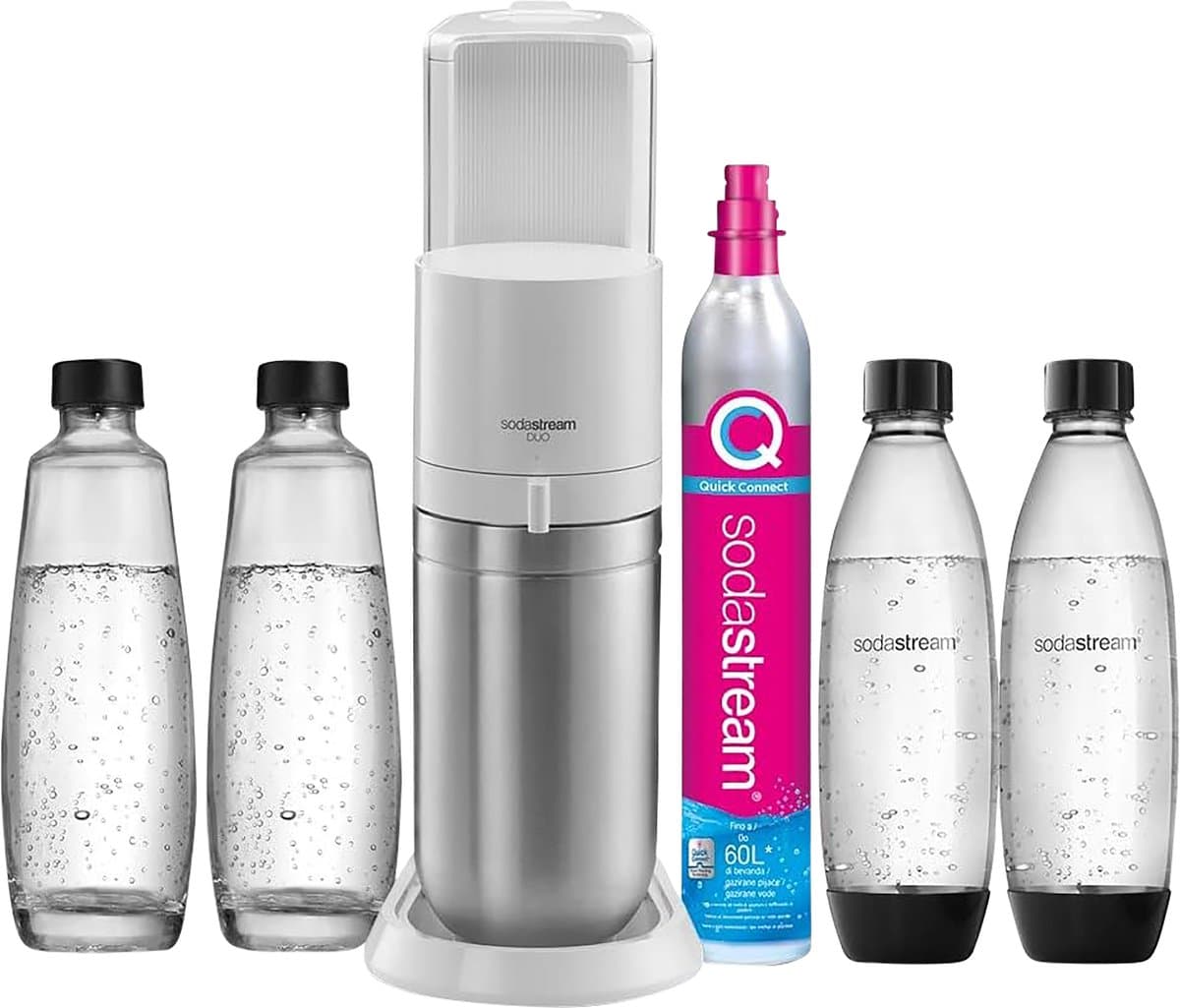 frisdrankautomaat + 2 flessen + 1 cilinder + 2 karaffen - sodastream - duobicb
