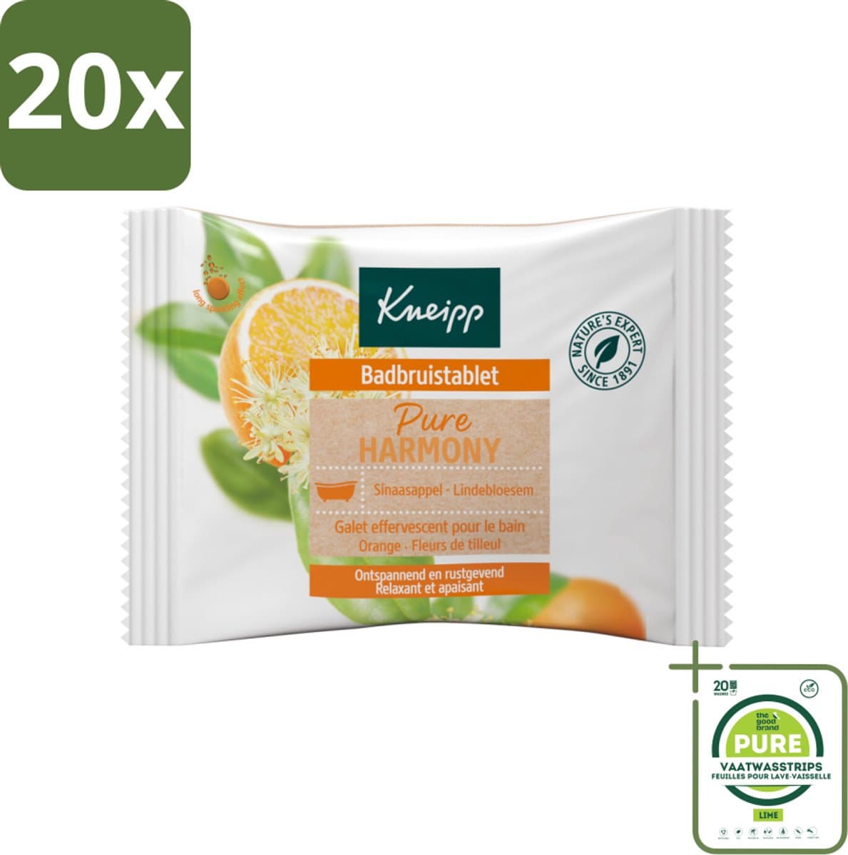 20 x Kneipp - Badbruistablet - Oranje lindebloesem - Grootverpakking - Badtablet - Badproduct - Oranje Lindebloesem - Ontspanning - Stressvermindering