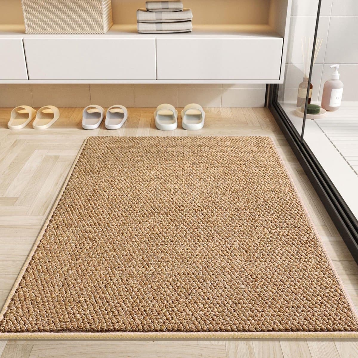 Voordeurmat 50x80 cm - Binnenhuis Entree Mat - Antislip Deurmat - Kunstmatige Kokosmat - Wasbare Mat voor Terras en Veranda - Bruin