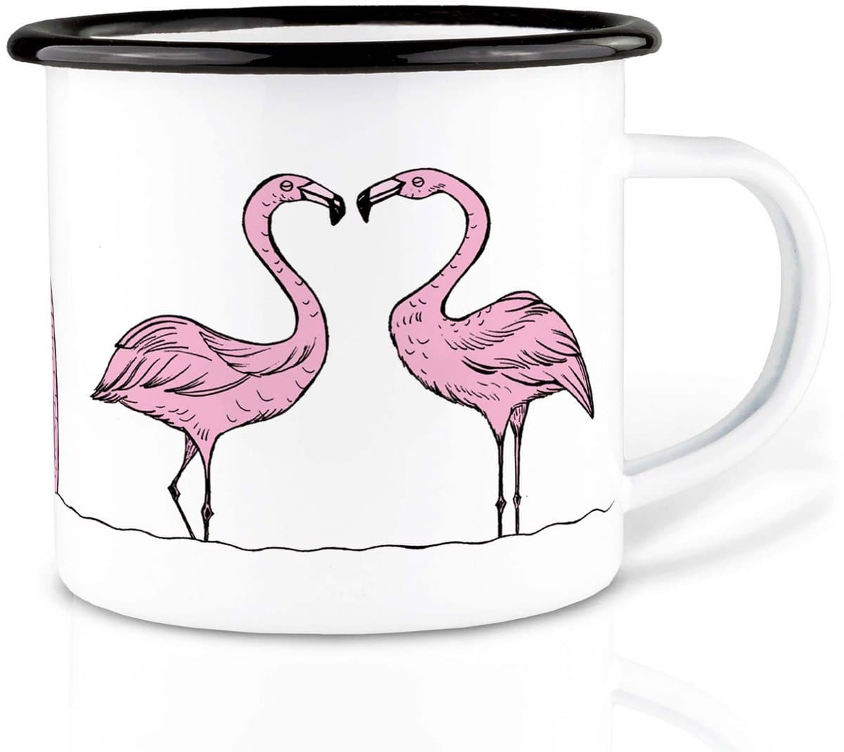 Mok emaille - flamingo's - Ligarti