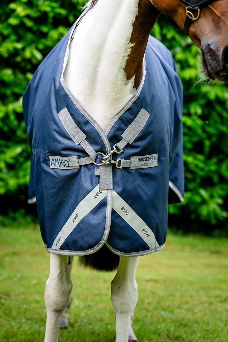 Horseware Regendeken Horseware Amigo 1200d Xl 0gr Donkerblauw-grijs - 160/213