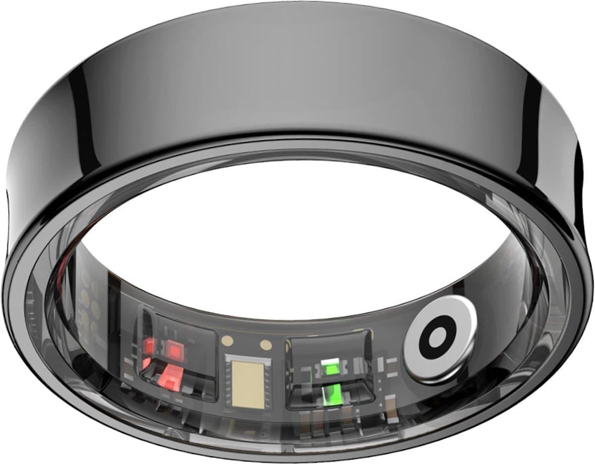 NOLATR Smart Ring LUX – Zonder Abonnement – Activity Tracker Ring – Hartslag, Slaap & Stappen – 5-7 Dagen Batterij – Zwart – Maat 8