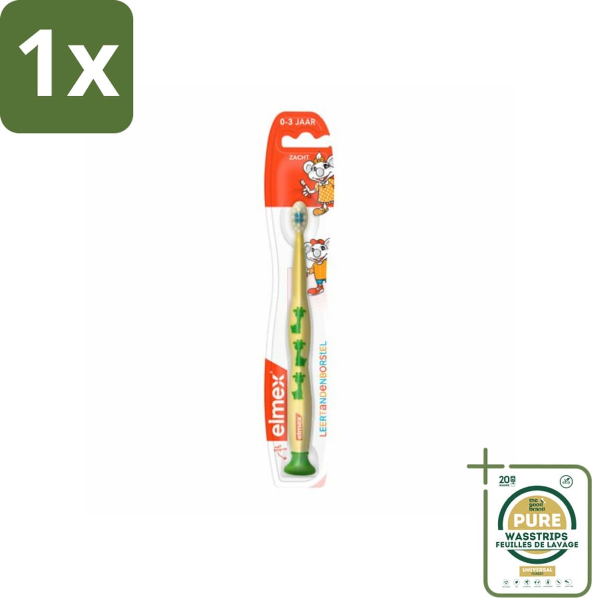 1 x Elmex - Tandenborstel - Leertandenborstel Zacht (0-3 jaar) - Peuterverzorging - 1 tandenborstel- Leertandenborstel - Tandenborstel Voor Kinderen - Tandenborstel 0-3 Jaar - Tandenborstel Voor Melkgebit - Zachte Tandenborstel