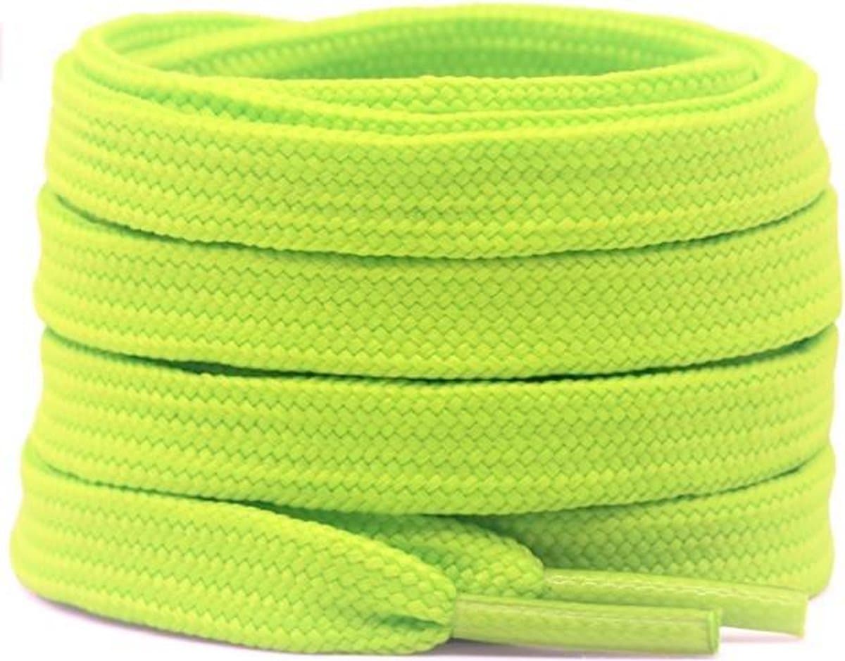 Schoenveters - Veters - Sneakerveters - Sportschoenen - Plat - Neon geel - Veterlengte 90 cm