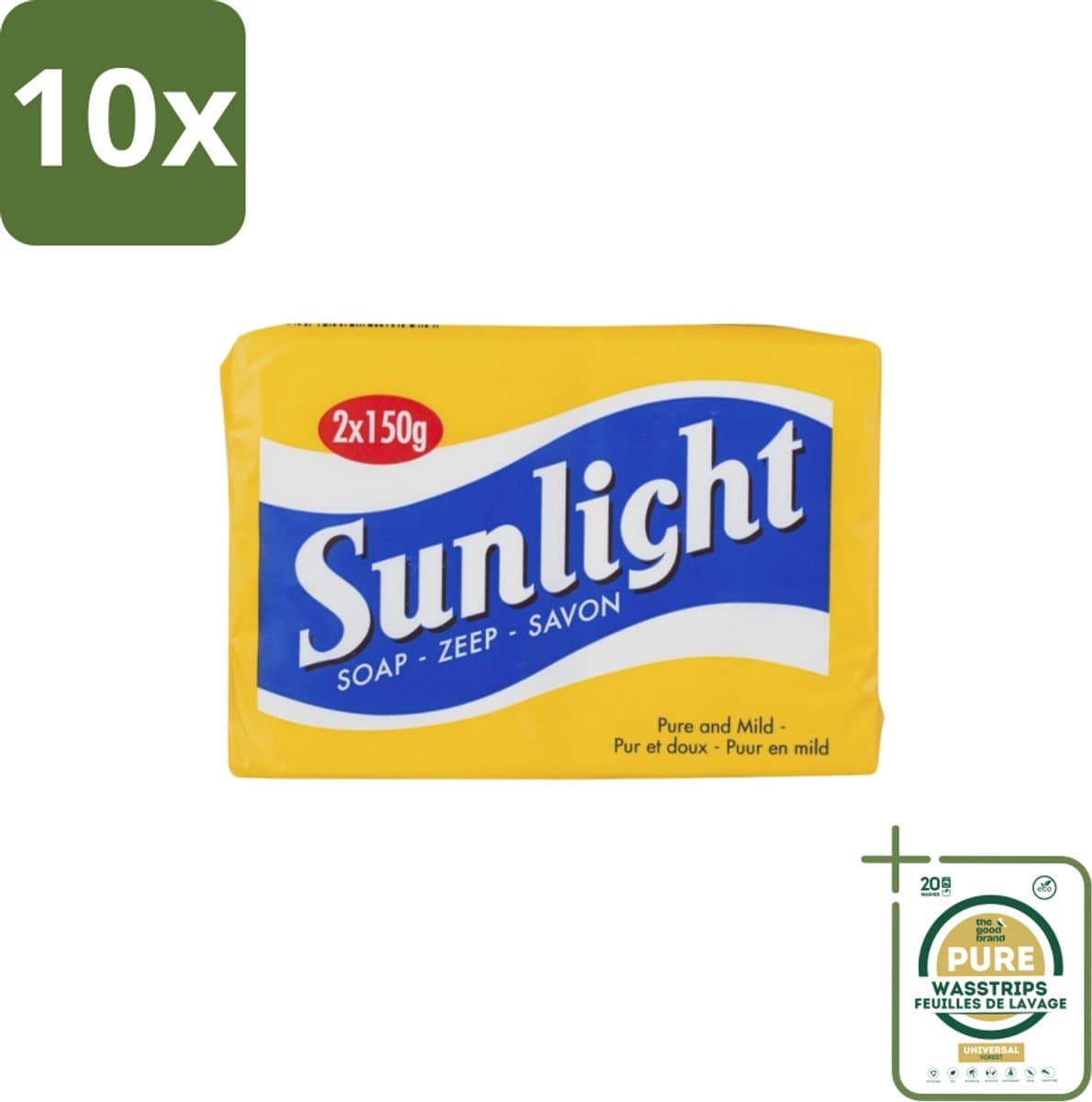 10 x Sunlight – Huishoudzeep – Klassiek – 150 g - Grootverpakking - Sunlight Zeep - Huishoudzeep - Klassieke Zeep - Zeep Voor Kleding - Zeep Voor Huid